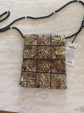 Mad Style Handmade Mother of Pearl & Natural Horn Beaded Crossbody‎ Bag